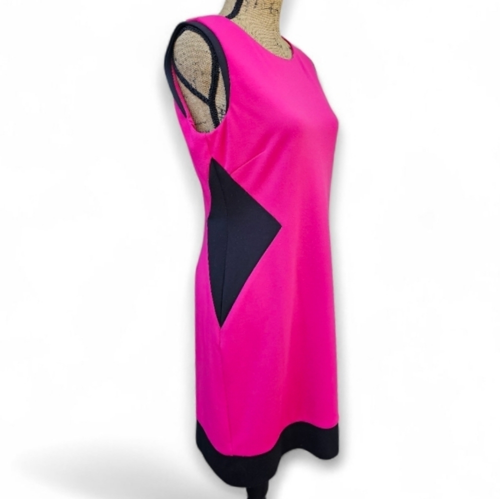 Tahari Chic Pink and Black Sleeveless Mini Dress, Size 6 - Picture 2 of 5